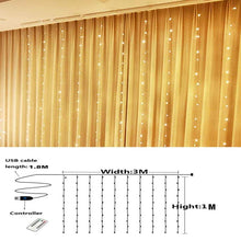 Load image into Gallery viewer, Christmas Decorations for Home 3m Curtain String Light Flash Fairy Garland Home Decor Navidad 2021 Xmas Decoration New Year 2022
