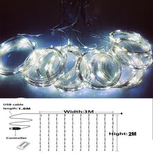 Load image into Gallery viewer, Christmas Decorations for Home 3m Curtain String Light Flash Fairy Garland Home Decor Navidad 2021 Xmas Decoration New Year 2022