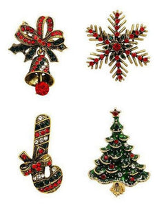 Alloy Creative Christmas Tree Santa Claus Pin Boutonniere
