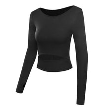 Load image into Gallery viewer, Yoga Shirts Women Ombre Cropped Seamless Long Sleeve Top Crop Top Women Workout Shirts for Women Sports Tops Gym Women