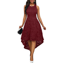 Load image into Gallery viewer, new Party Summer Vintage Plus Size Women Solid Color Lace High Low Sleeveless Dress