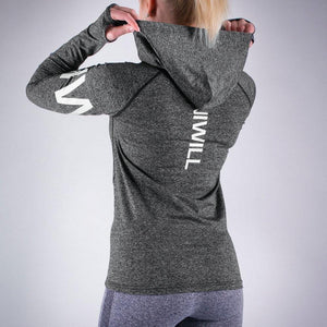 Explosion Letter Hooded Women Sports Shirt Quick Dry Breathable Long Sleeve Yoga Top Dry Fit Women Fitness Clothes Gym Tops