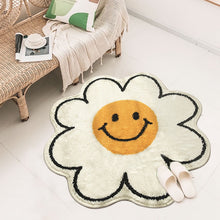 Load image into Gallery viewer, Flower Rug for Living Room Nordic Smiley Flower Carpet Bedroom Bedside Area Rug Plush Floor Mat Home Decor Non-slip Bath Mat