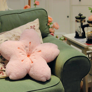 Cherry blossoms Stuffed Flower Plush Cushion Girly Room Decor Sunflower Pillow Pink Flower for Girls Bedroom Seat Pillow