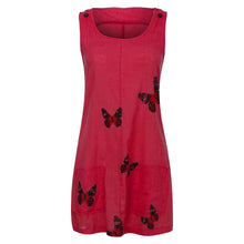 Load image into Gallery viewer, Summer Sleeveless Floral Butterfly Knee Above Casual Loose Mini Dress