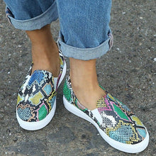 Load image into Gallery viewer, Women Casual  Snake Printing Women Vulcanized Flats Sneakers Shoes