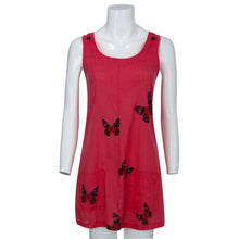 Load image into Gallery viewer, Summer Sleeveless Floral Butterfly Knee Above Casual Loose Mini Dress