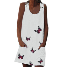 Load image into Gallery viewer, Summer Sleeveless Floral Butterfly Knee Above Casual Loose Mini Dress