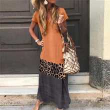 Load image into Gallery viewer, Women Vintage Leopard Fashion Casual Long Dress