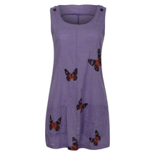 Load image into Gallery viewer, Summer Sleeveless Floral Butterfly Knee Above Casual Loose Mini Dress