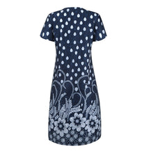 Load image into Gallery viewer, Summer Dot Floral Print V-Neck Short Sleeves Midi Dress