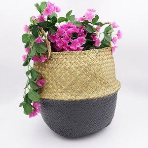 Wicker Storage Basket Flower Baskets Laundry Storage Decorative Basket Rattan Flower Pot Garden Planters Household Organizer