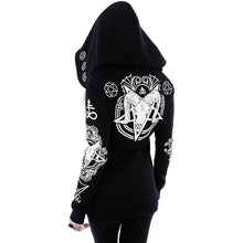 Load image into Gallery viewer, Women Plus Size Coat Punk Gothic Print Hooded Hipster Goth Dark Hoodies