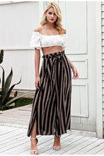 Load image into Gallery viewer, Casual High Waist Split Stripe Wide Leg Pants