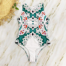 Load image into Gallery viewer, Striped Women One Piece Swimsuit Swimwear Printed Summer Bathing Suit Tropical Bodysuit-1