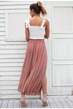 Load image into Gallery viewer, Casual High Waist Split Stripe Wide Leg Pants