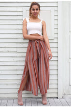 Load image into Gallery viewer, Casual High Waist Split Stripe Wide Leg Pants