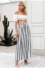 Load image into Gallery viewer, Casual High Waist Split Stripe Wide Leg Pants