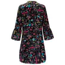 Load image into Gallery viewer, Women&#39;s Dresses Plus Size Loose Print Long Sleeve V-Collar Button Mini Dress