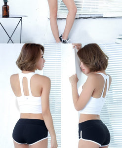 BESGO Sexy Exercise Shorts Women Slim Mini length Fold-over Waistband Pilates Running Yoga Shorts Push Up Sports Clothing