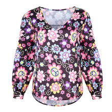 Load image into Gallery viewer, Women&#39;s Shirts Print Loose Long Sleeve V-neck Tops