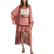 Load image into Gallery viewer, Hippie Floral Printed Kimono Long Sleeve Thin Vintage Belt Cover Up