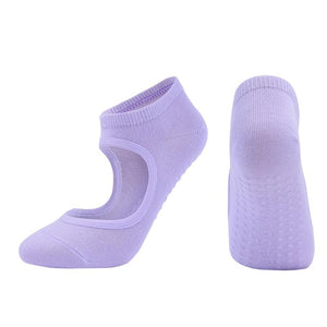 Hot Breathable Anti-friction Women Yoga Socks Silicone Non Slip Pilates Barre Breathable Sports Dance Socks Slippers With Grips