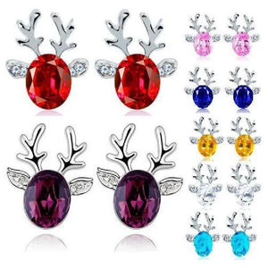 Luxury Women Earrings Crystal Deer Ear Stud Sweet Casual Party Earrings