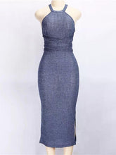 Load image into Gallery viewer, Solid Color Three Seasons Sexy Slim Extended Sleeveless Backless Long Dress