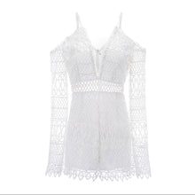 Load image into Gallery viewer, White Sexy Hollow V-neck Strap Lace Vacation Style Romantic Romper