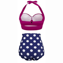 Load image into Gallery viewer, Polka Dot Sexy Women High Waist Bottom Bikini Swimwear Bikini Set