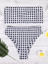 Load image into Gallery viewer, Bikini Set Swimwear Push-Up Padded Plaid Bra Swimsuit Beachwear strapless bikini