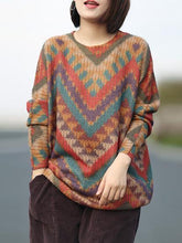 Load image into Gallery viewer, Knitting Loose Striped Colorful Sweater