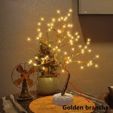 Load image into Gallery viewer, LED Night Light Mini Christmas Twinkling Tree Copper Wire Garland Lamp For Holiday Home Kids Bedroom Decor Luminary Fairy Lights