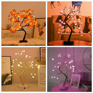 LED Night Light Mini Christmas Twinkling Tree Copper Wire Garland Lamp For Holiday Home Kids Bedroom Decor Luminary Fairy Lights