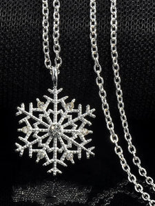 Charms Crystal Snowflake Zircon Christmas Sweater Necklace