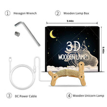 Load image into Gallery viewer, New Dog Folding Wood 3d Lamp Bedroom Children&#39;s Room Christmas Gift  3d Night Table Lamps For Bedroom Korean Desk Lamp
