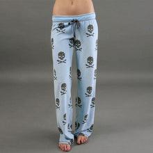 Load image into Gallery viewer, New Pants Women Lady Causal Daily High Waist  Skull Print Wide Calf Length Long Leg Pants