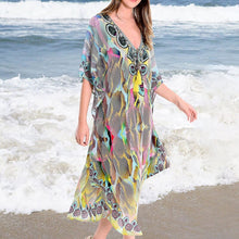 Load image into Gallery viewer, New Printed Bikini Cover Up Women  Summer Beach Tunic Dress Beachwear