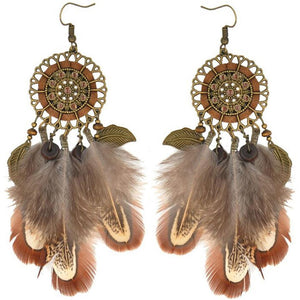 Bohemia Feather Tassels Earrings Accessories