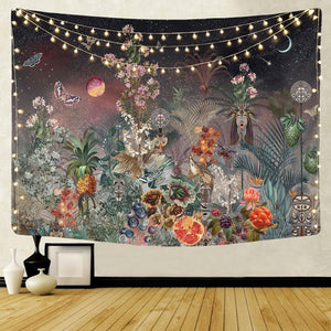 Nordic psychedelic hanging fabric background wall covering home decoration wall blanket tapestry bedroom wall hanging 95*73cm