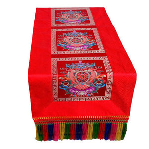 Tibetan-style folk tablecloth retro long table tea tablecloth Buddha hall decoration