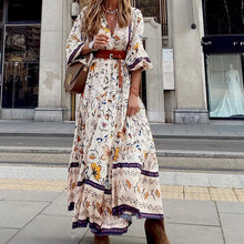 Load image into Gallery viewer, Fall/Winter Fashion Print Boho Long Dress