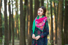 Load image into Gallery viewer, Cotton and linen necklaces in autumn and winter, retro Tibetan style, ethnic style, women&#39;s clothing, embroidered flowers, winter Scarf, shawls