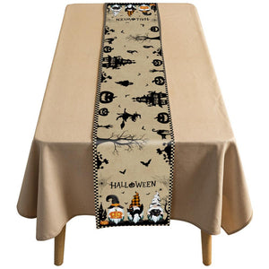 Halloween table flag bat ghost dwarf linen tablecloth