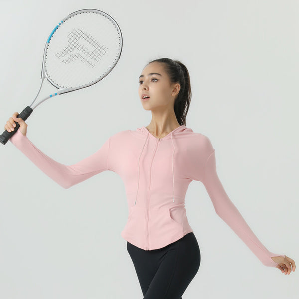 Sports top women's self-cultivation quick-drying long-sleeved short casual thin coat fitness clothes