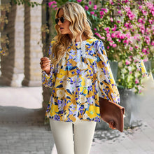 Load image into Gallery viewer, Women&#39;s floral temperament top versatile shirt