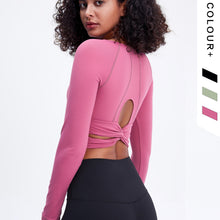 Load image into Gallery viewer, Quick-dry Breathable Yoga High-elastic Tight Shorts Stylish Long-sleeved Fitness Yoga Top Girl