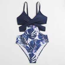 Load image into Gallery viewer, Swimwear multicolor bikini bust-up shape one-piece bikini swimsuit women