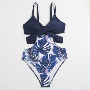 Swimwear multicolor bikini bust-up shape one-piece bikini swimsuit women